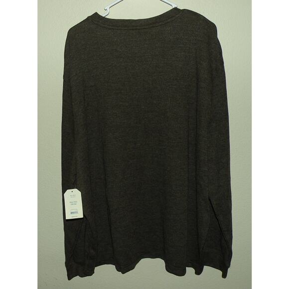 Faded Glory Men’s 3XL LS Signature Thermal Henley Shirt Brown Tagless NWT - Picture 2 of 3